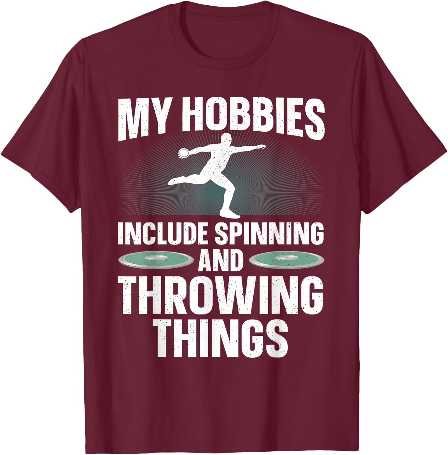 Discus Throwing Art Women Athletics Discus Thrower T-Shirt - T-Shirt | Maroon