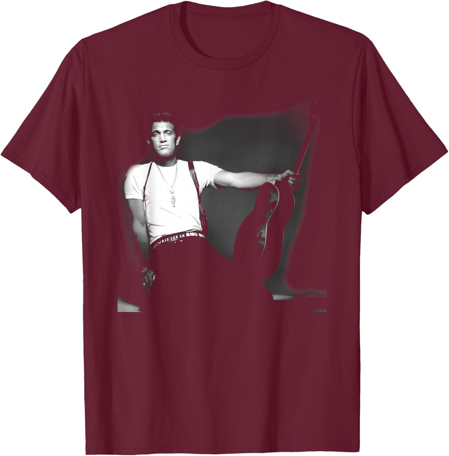 Singer Chris Isaak B&W Studio Photo By Simon Fowler T-Shirt - T-Shirt | Maroon