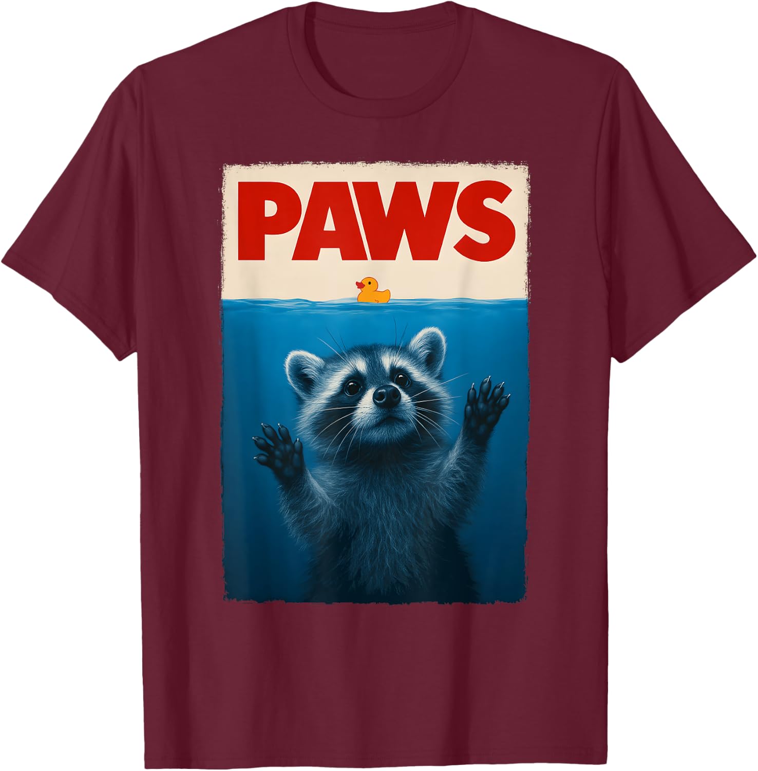 Paws Raccoon Trash Retro Men Kids Women Funny Raccoon T-Shirt - T-Shirt | Maroon