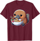 Cute Platypus Ramen Anime Kawaii Japanese Eating Noodle Kids T-Shirt - T-Shirt | Maroon
