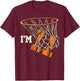 I'm 11 Basketball Theme Birthday Party Celebration 11th T-Shirt - T-Shirt | Maroon