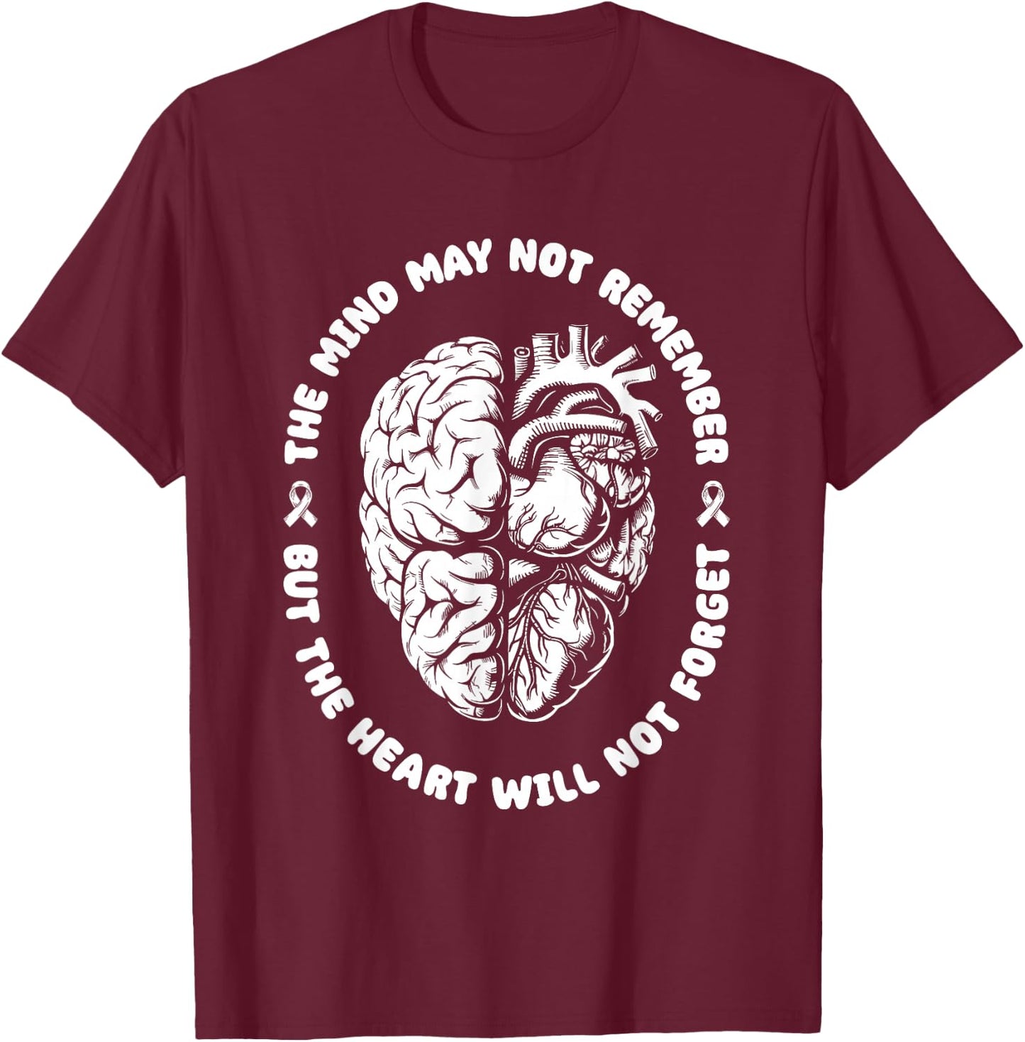 Alzheimers Awareness Dementia Brain Cure Alzheimers Support T-Shirt - T-Shirt | Maroon