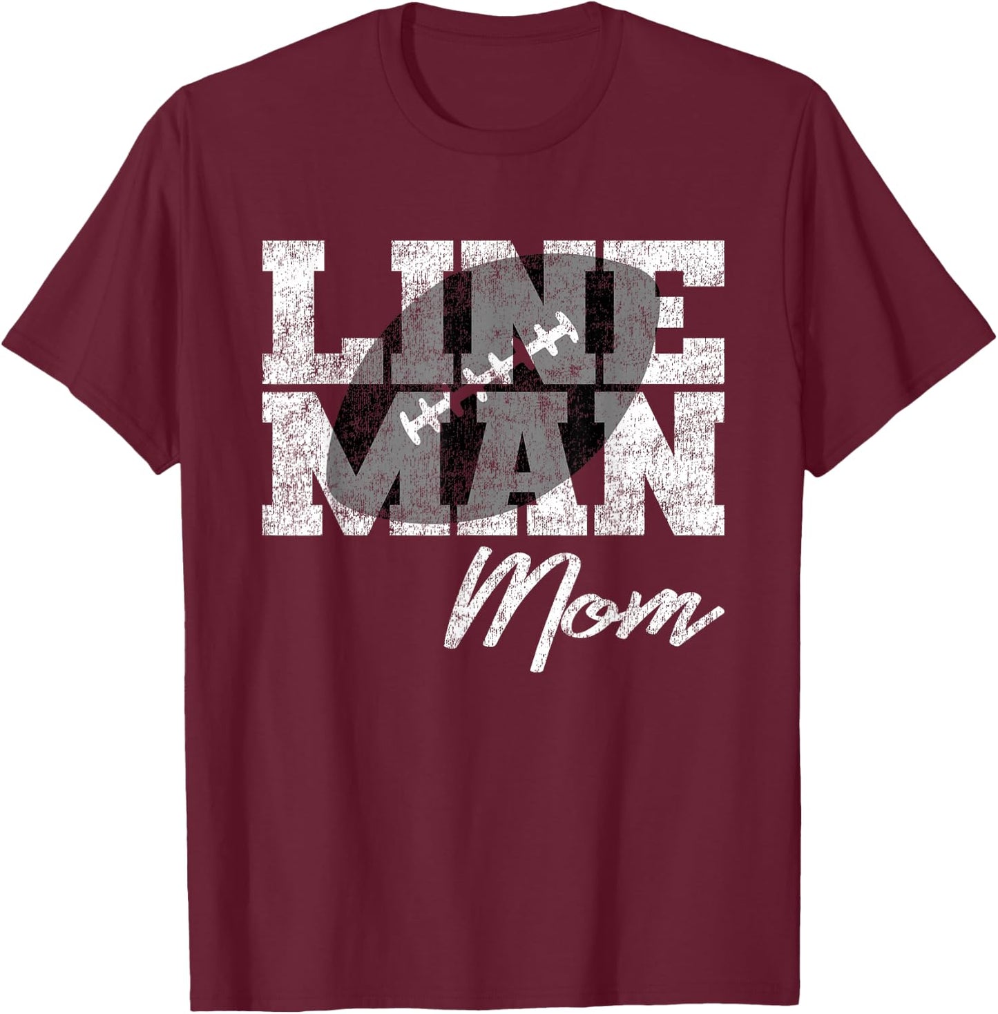 Lineman Mom - Football Player Matching Family T-Shirt - T-Shirt | Maroon