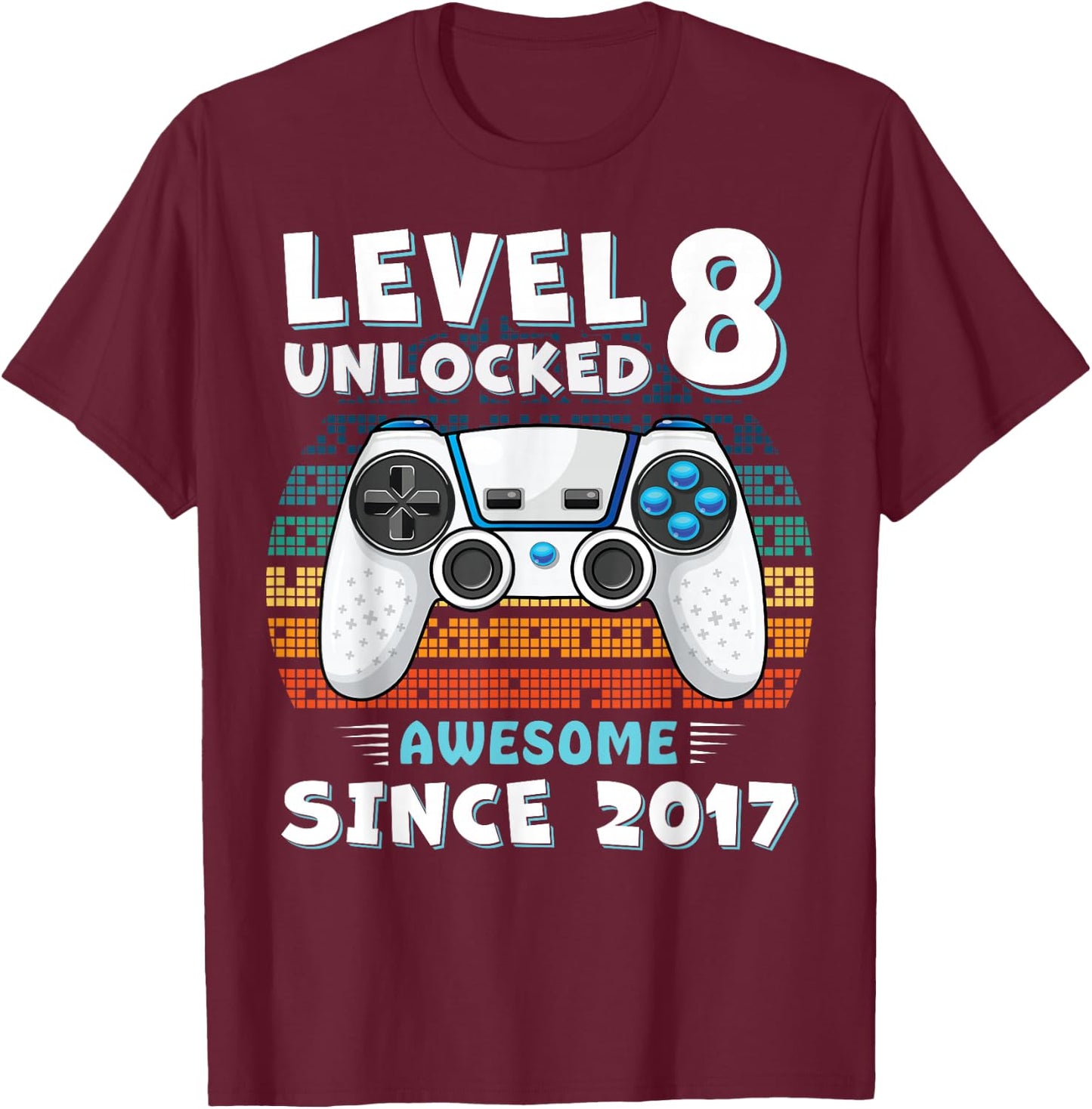 8 Year Old Bday Decorations Son Boy 8yr 2017 8th Birthday T-Shirt - T-Shirt | Maroon