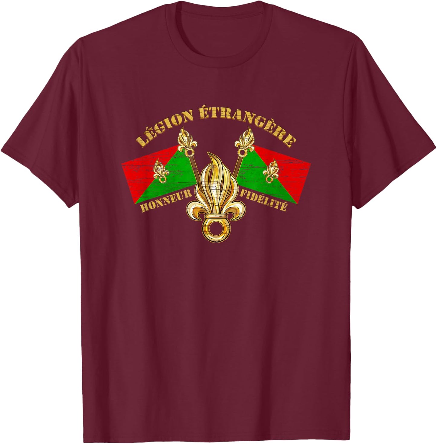 Legion Etrangere Honneur Fidelite French Foreign Legion T-Shirt - T-Shirt | Maroon