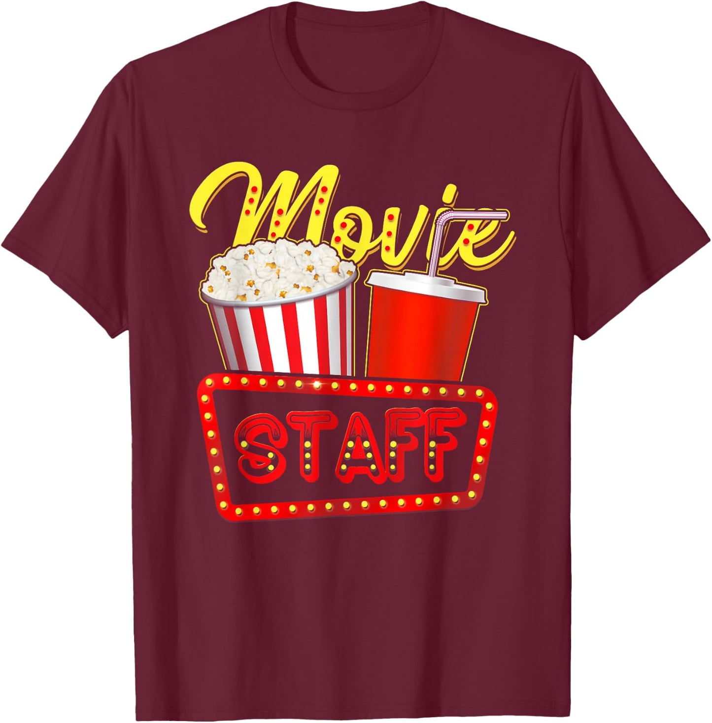 Movie Staff Party Night Behind The Scenes Awesomeness T-Shirt - T-Shirt | Maroon