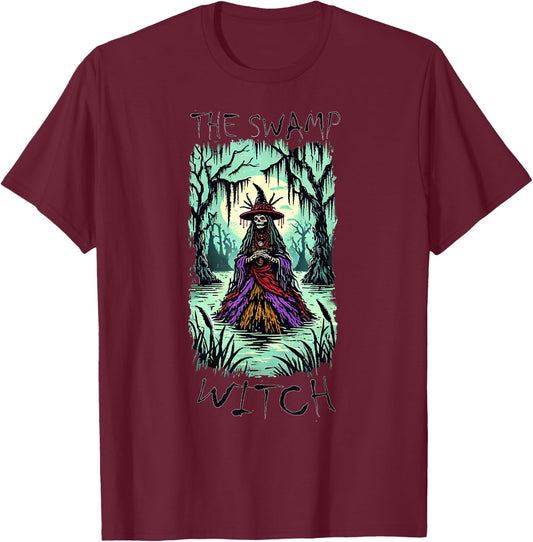 Louisiana Swamp Voodoo Witch Halloween T-Shirt - T-Shirt | Maroon