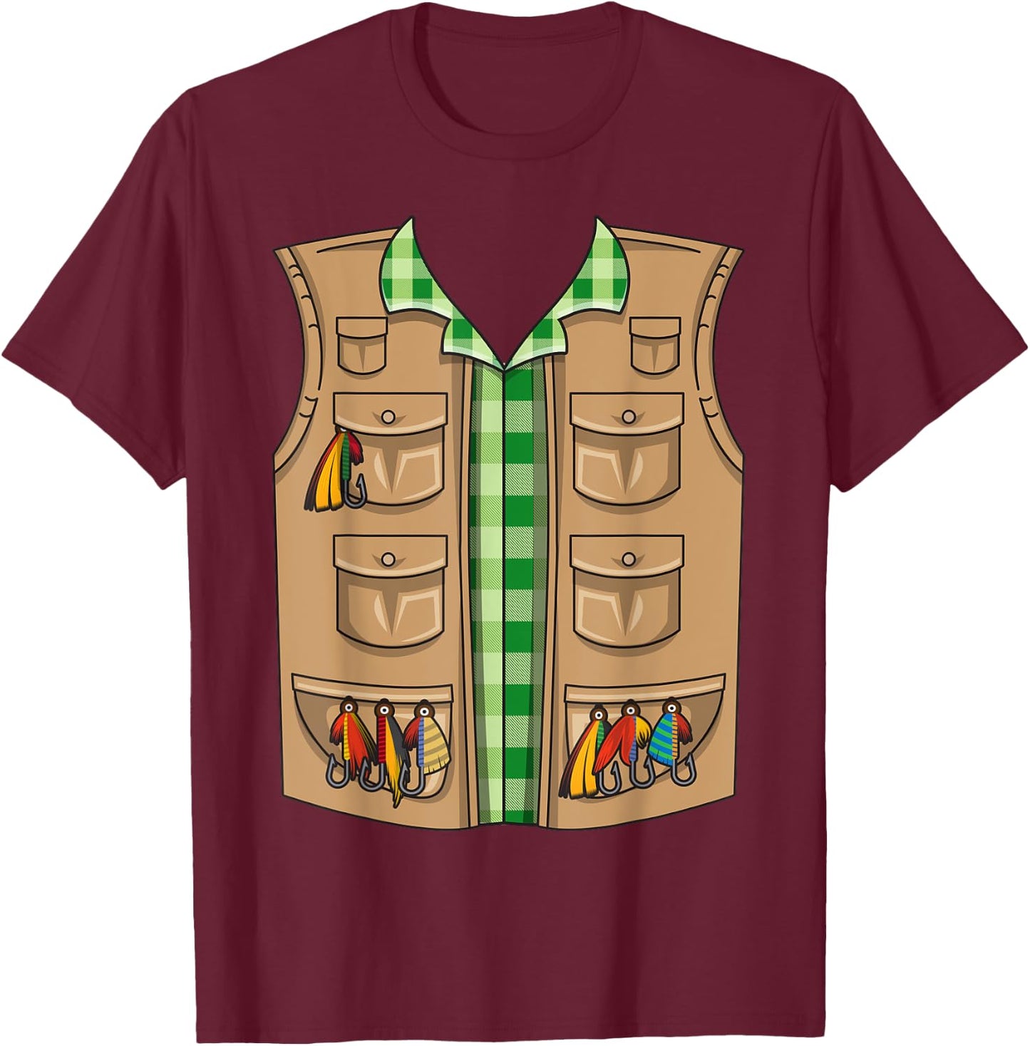 Fisherman Halloween Costume | Cool Fisher Kids Gift T-Shirt - T-Shirt | Maroon