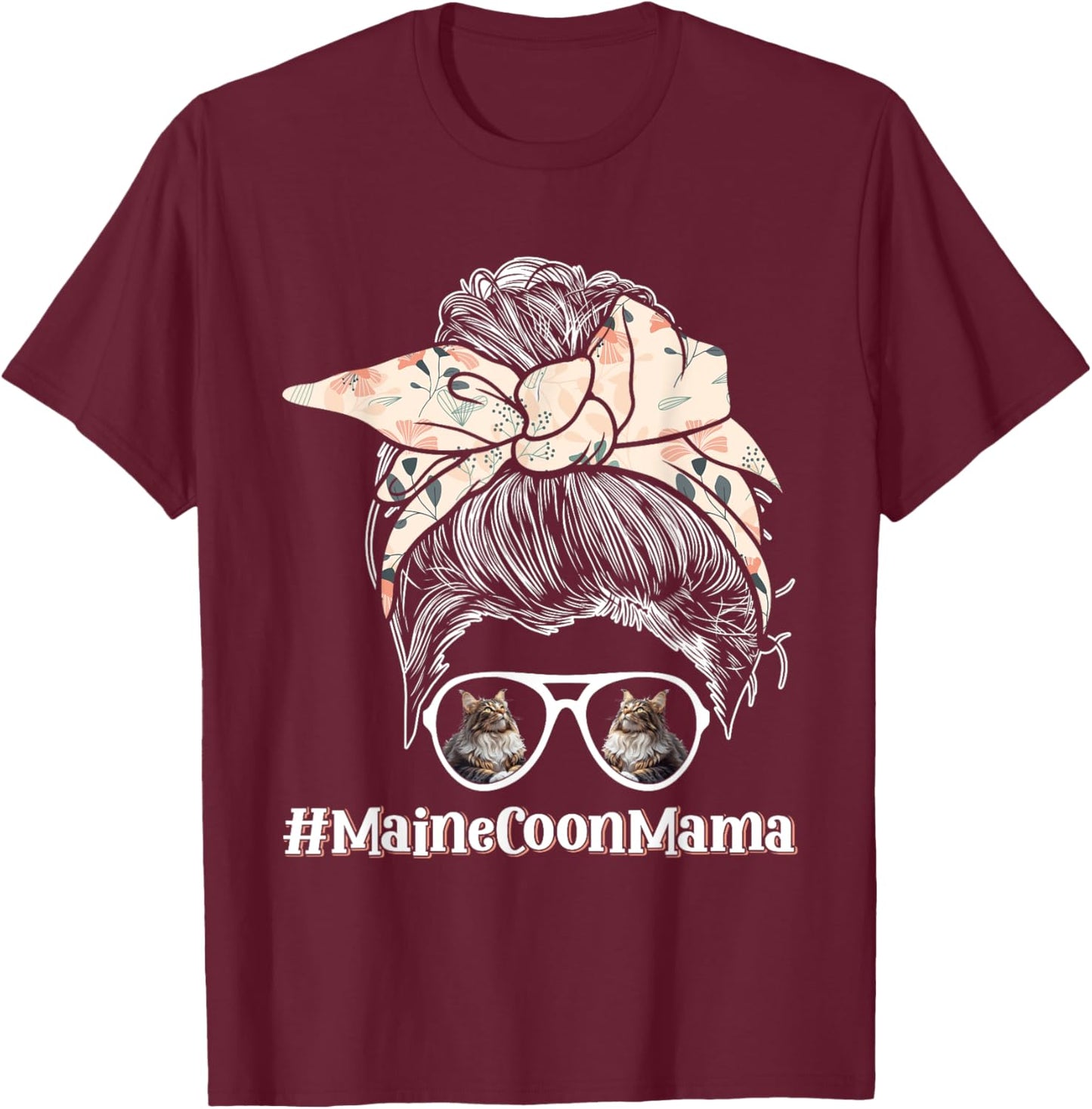 MAINE COON MAMA Maine Coon Cat Owner Main Coon T-Shirt - T-Shirt | Maroon