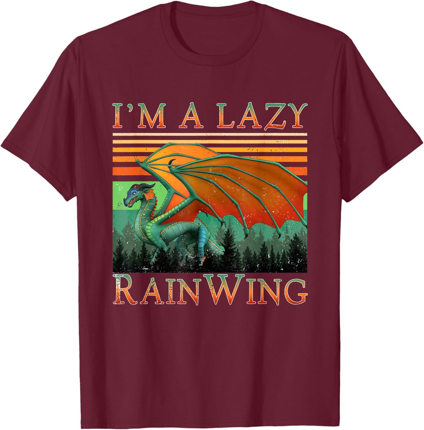 Classic Arts Dragon Animal I'm Lazy Cute Pet Cartoon Lovers T-Shirt - T-Shirt | Maroon