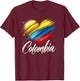 Colombia Flag Heart Colombian Pride T-Shirt - T-Shirt | Maroon