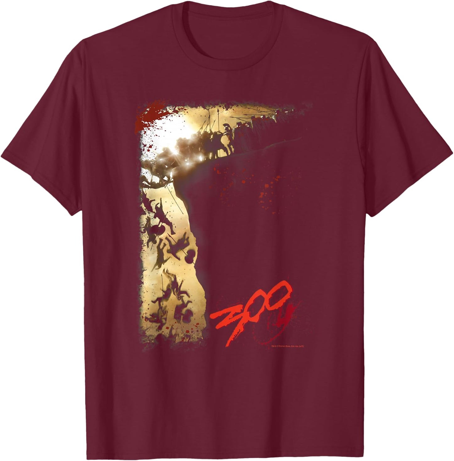 300 Movie The Cliff T-Shirt - T-Shirt | Maroon