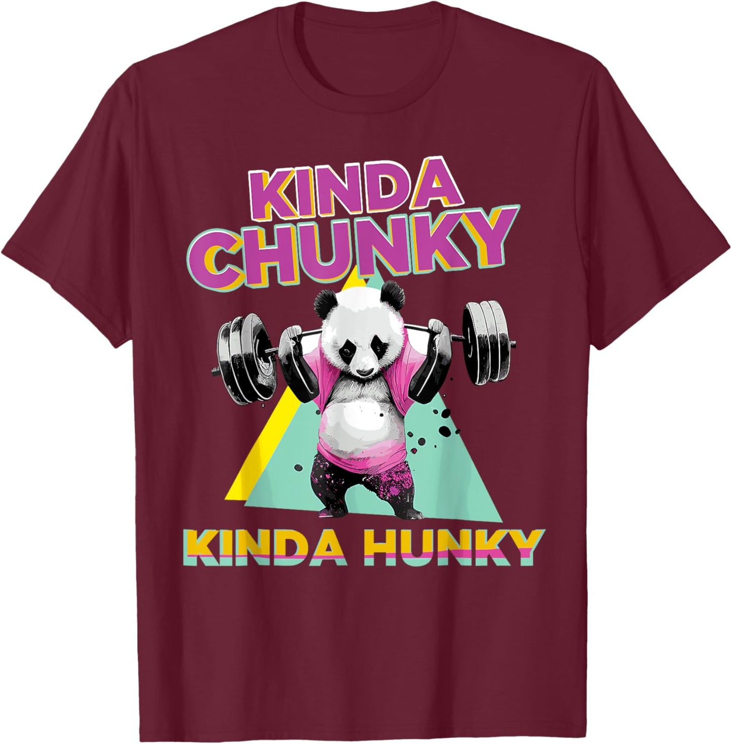 Kinda Chunky Kinda Hunky, Bodybuilding Gym , Small, Black T-Shirt - T-Shirt | Maroon