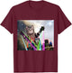 Laser Eyes Space Cat Funny Laser Cat Cute Space Cat Kitten T-Shirt - T-Shirt | Maroon