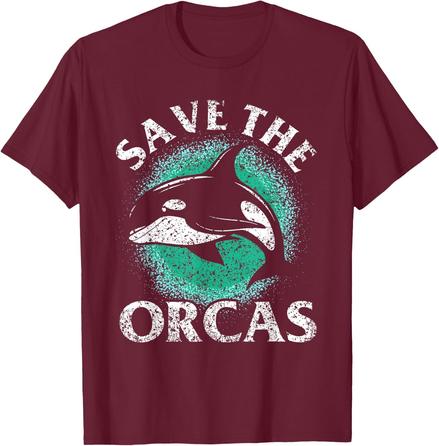 Save The Orcas Protect Whale Sea Orca T-Shirt - T-Shirt | Maroon