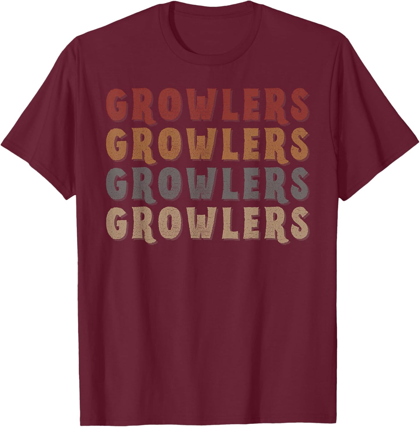 Vintage Cool Growlers Name Funny Love Heart Growlers T-Shirt - T-Shirt | Maroon