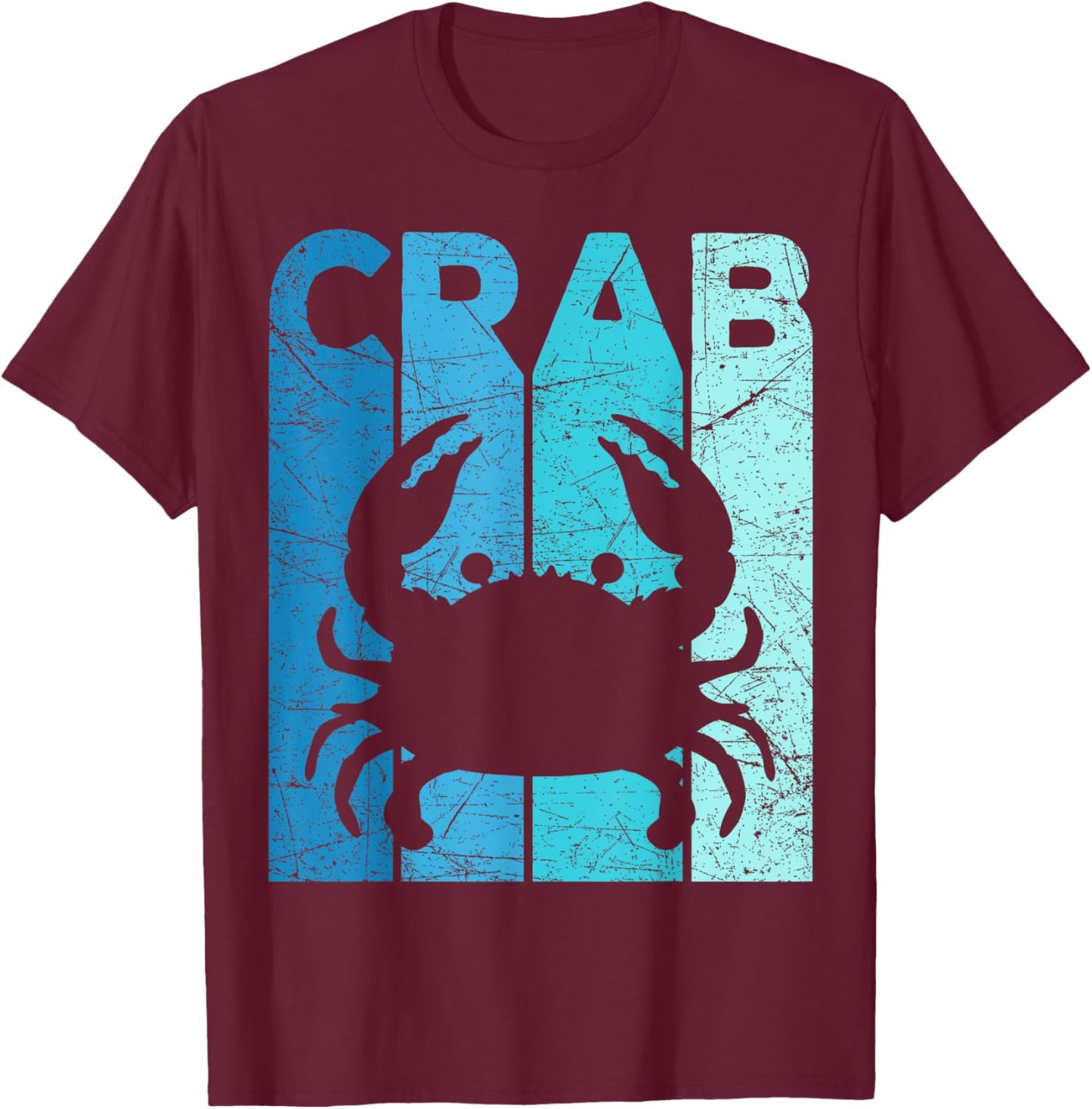 Crab Vintage Seafood Lover Crab Fishing Retro Crabbing , Small T-Shirt - T-Shirt | Maroon