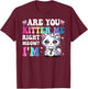 Are You Kitten Me Right Meow Anime 7th Birthday Cat Kitten T-Shirt - T-Shirt | Maroon