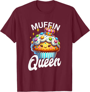 Muffin Queen Baking Cook Chef Baker Pastry Women Mom Girls T-Shirt - T-Shirt | Maroon