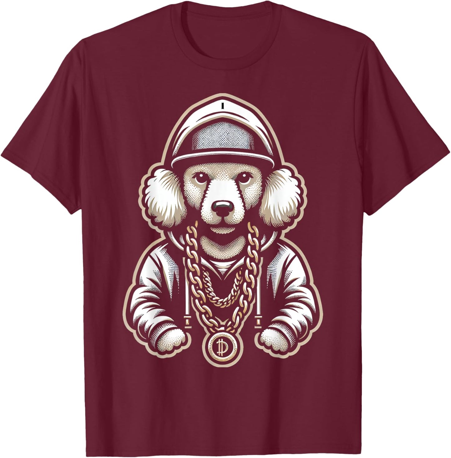 Poodle Gangsta Cool Poodles T-Shirt - T-Shirt | Maroon
