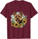 Yorkshire Terrier Yorkie Dog Breed Pet Designs Classic Fit Modern Sunflower Graphic - Black, Small T-Shirt - T-Shirt | Maroon
