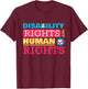 Disability Rights are Human Rights Disabled Freedom Handicap T-Shirt - T-Shirt | Maroon