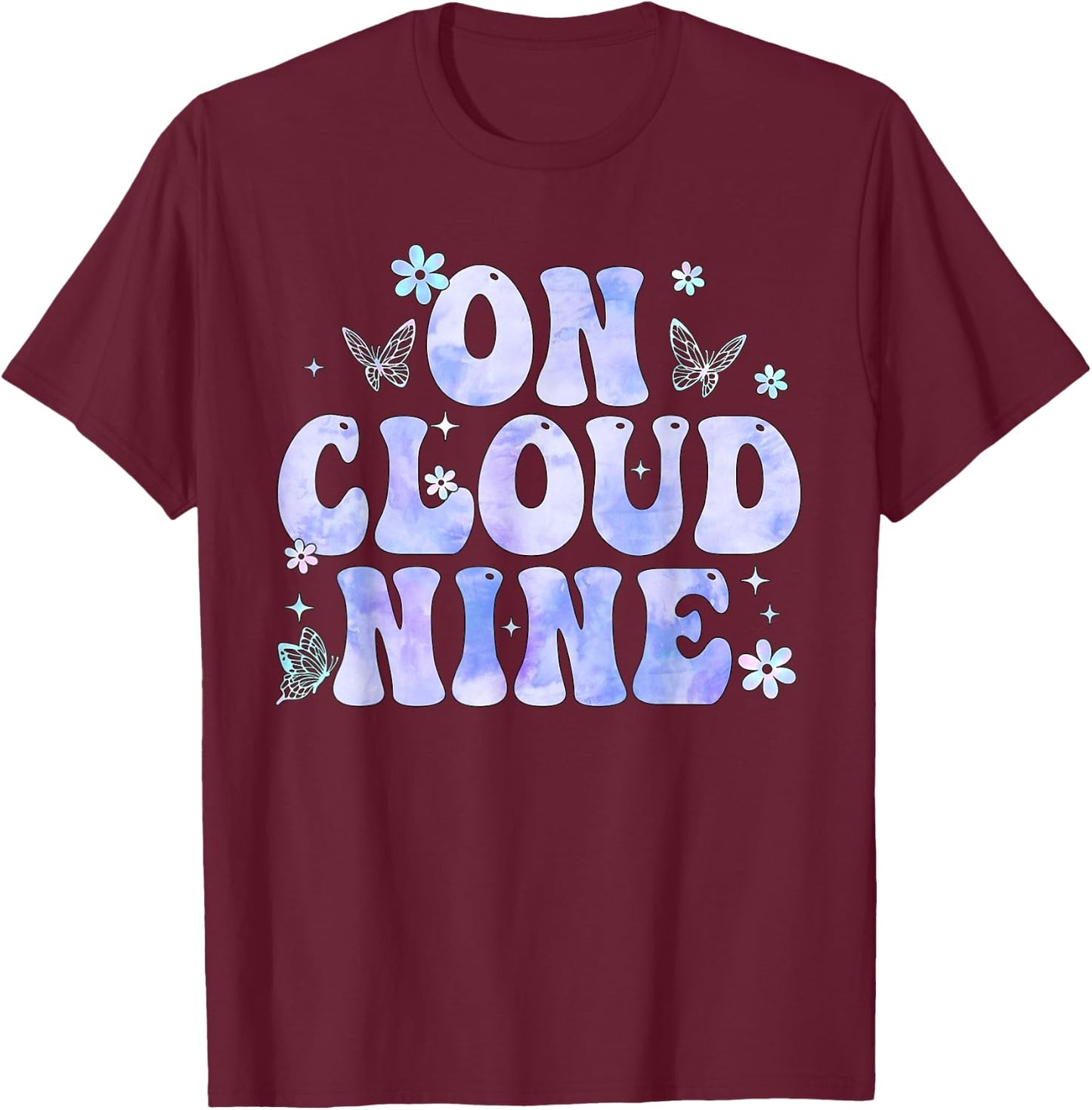 On Cloud Nine 9th Birthday 9 Years Old Birthday Girl T-Shirt - T-Shirt | Maroon