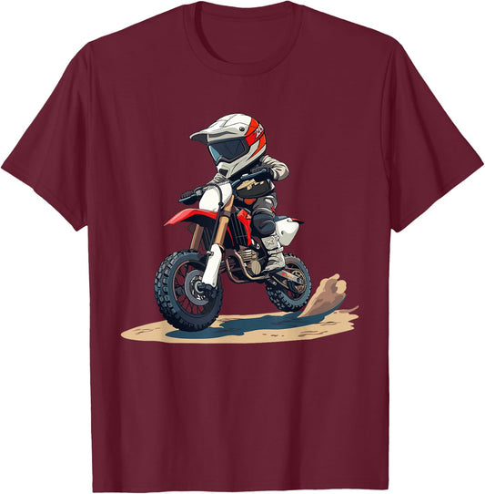 Kids Dirt Bike T-Shirt - T-Shirt | Maroon