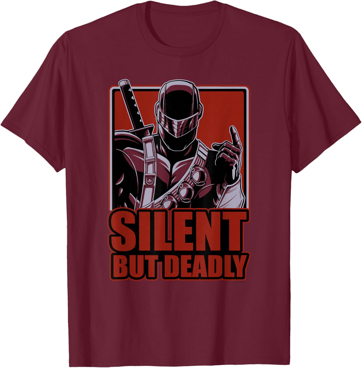 G.I. Joe A Real American Hero Silent But Deadly Snake Eyes T-Shirt - T-Shirt | Maroon