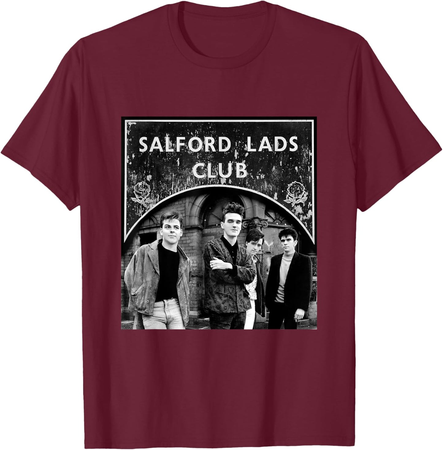 The Smiths At The Salford Lads Club Main Collage T-Shirt - T-Shirt | Maroon