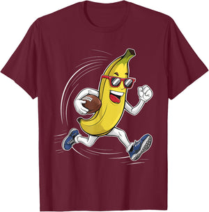Fruit Sport Bananas Player Cute Banana American Football T-Shirt - T-Shirt | Maroon