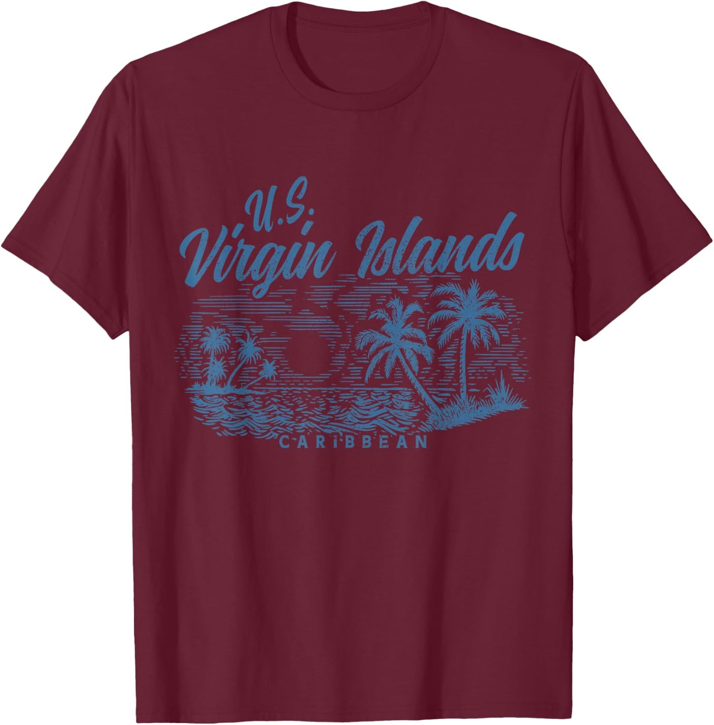 US Virgin Islands Pride Beach Vacation USVI Vintage T-Shirt - T-Shirt | Maroon
