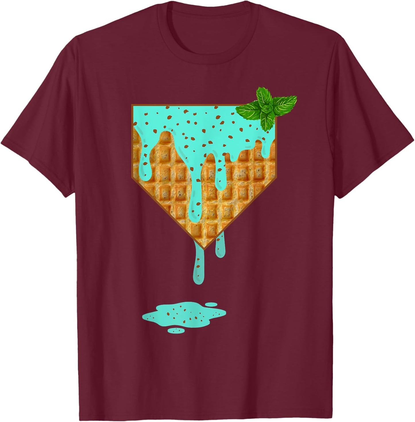 Home Plate Drip - Mint Chocolate Chip Softball & Baseball T-Shirt - T-Shirt | Maroon