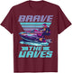 Brave the Waves Jetski T-Shirt - T-Shirt | Maroon