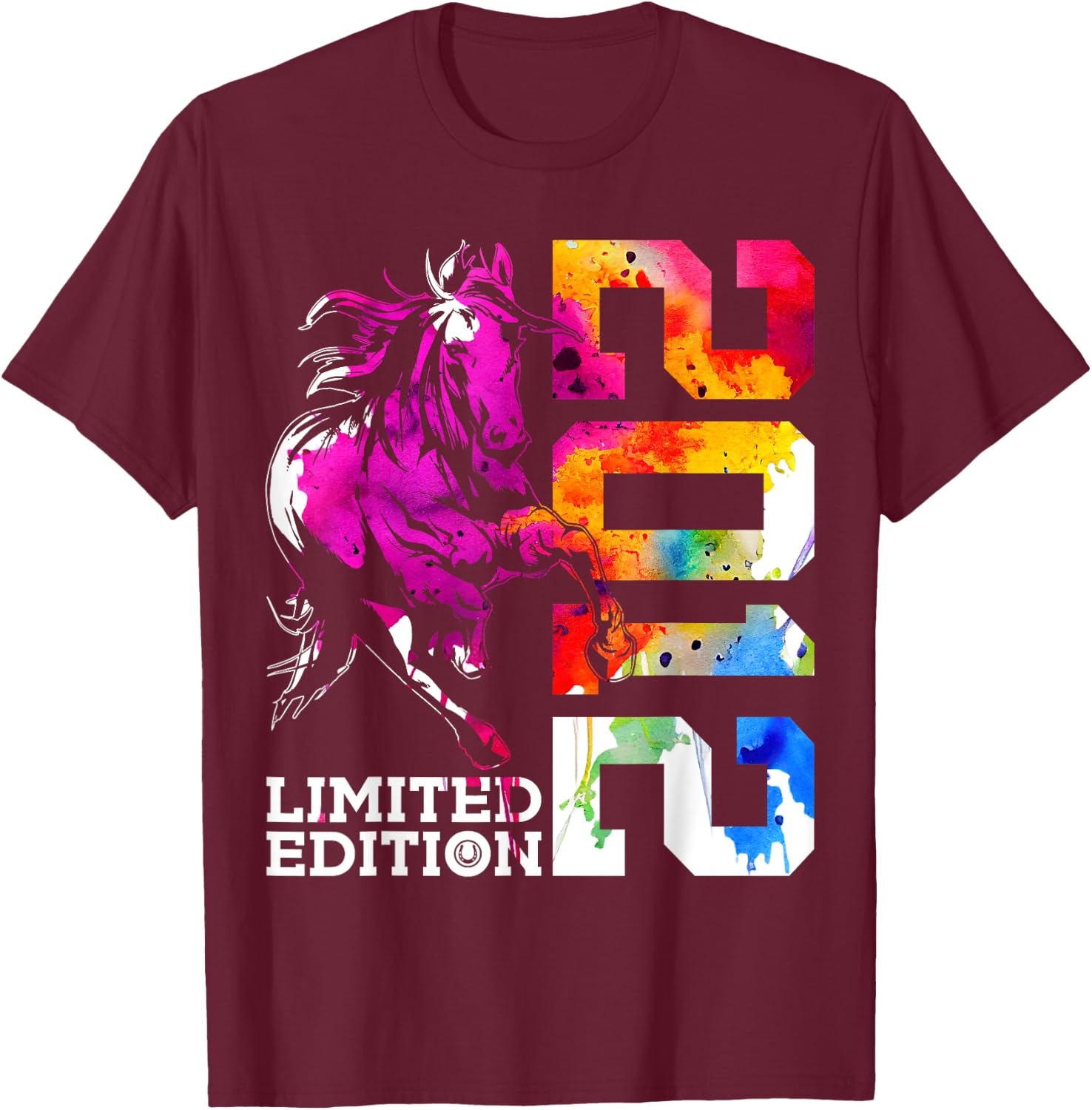 Limited Edition 2012 Riding Horse 13th Birthday T-Shirt - T-Shirt | Maroon