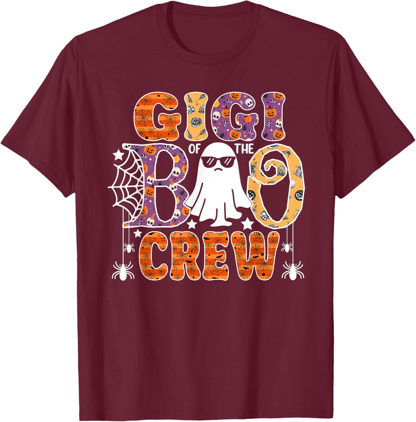Gigi Of The Boo Crew Funny Halloween Family Matching T-Shirt - T-Shirt | Maroon