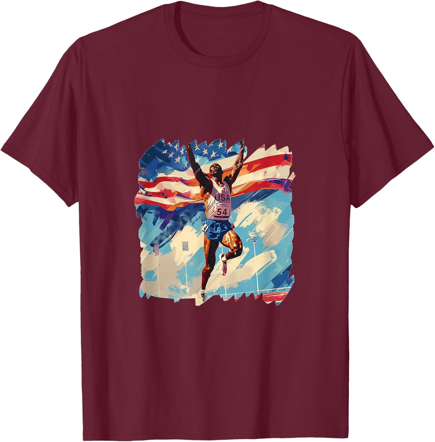 Team USA Olympics Track & Field T-Shirt - T-Shirt | Maroon