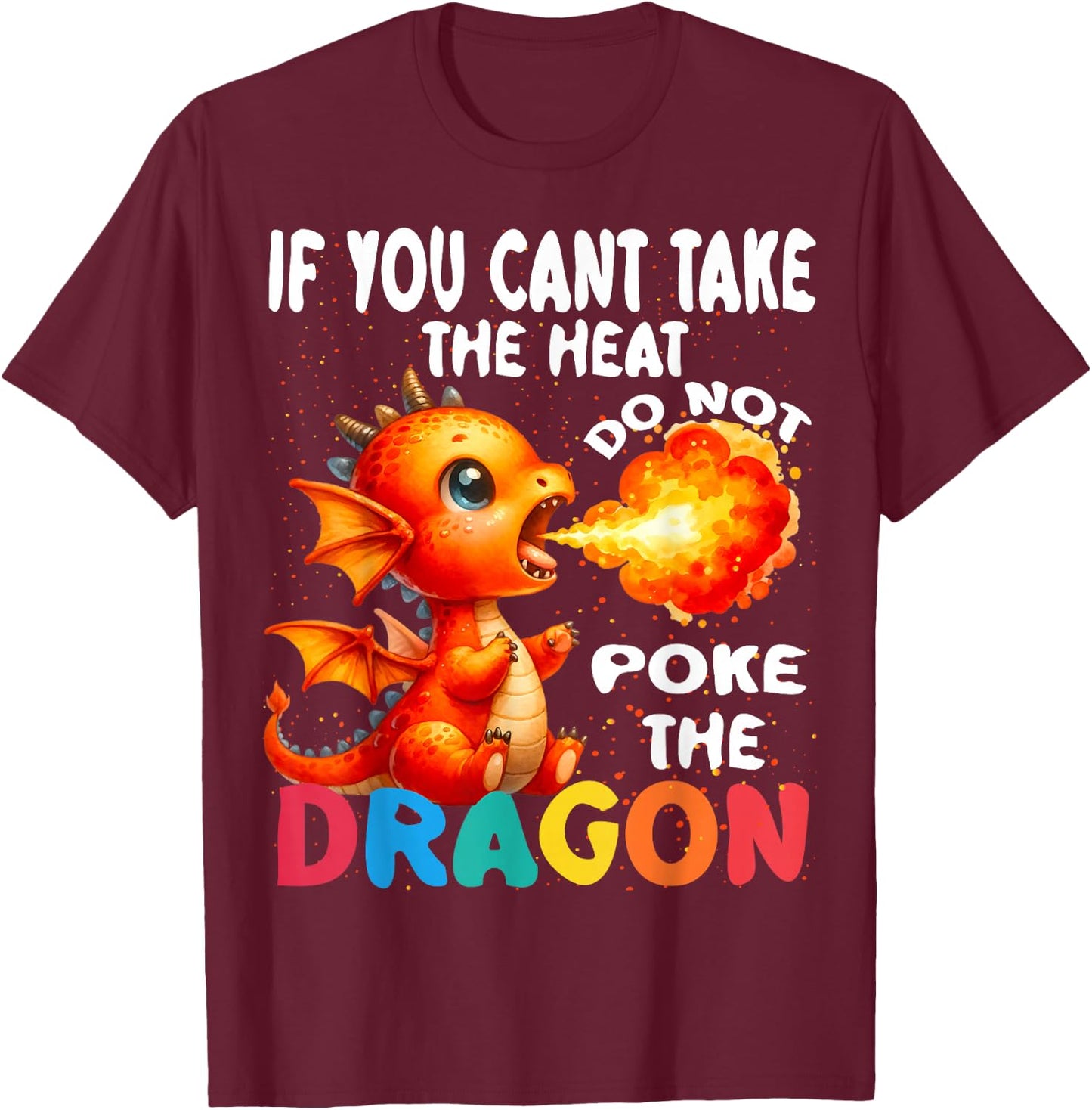 Flying Mythical Creature Cool Dragon Kids Toddler Boys Girls T-Shirt - T-Shirt | Maroon