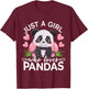Just A Girl Who Loves Pandas T-Shirt - T-Shirt | Maroon
