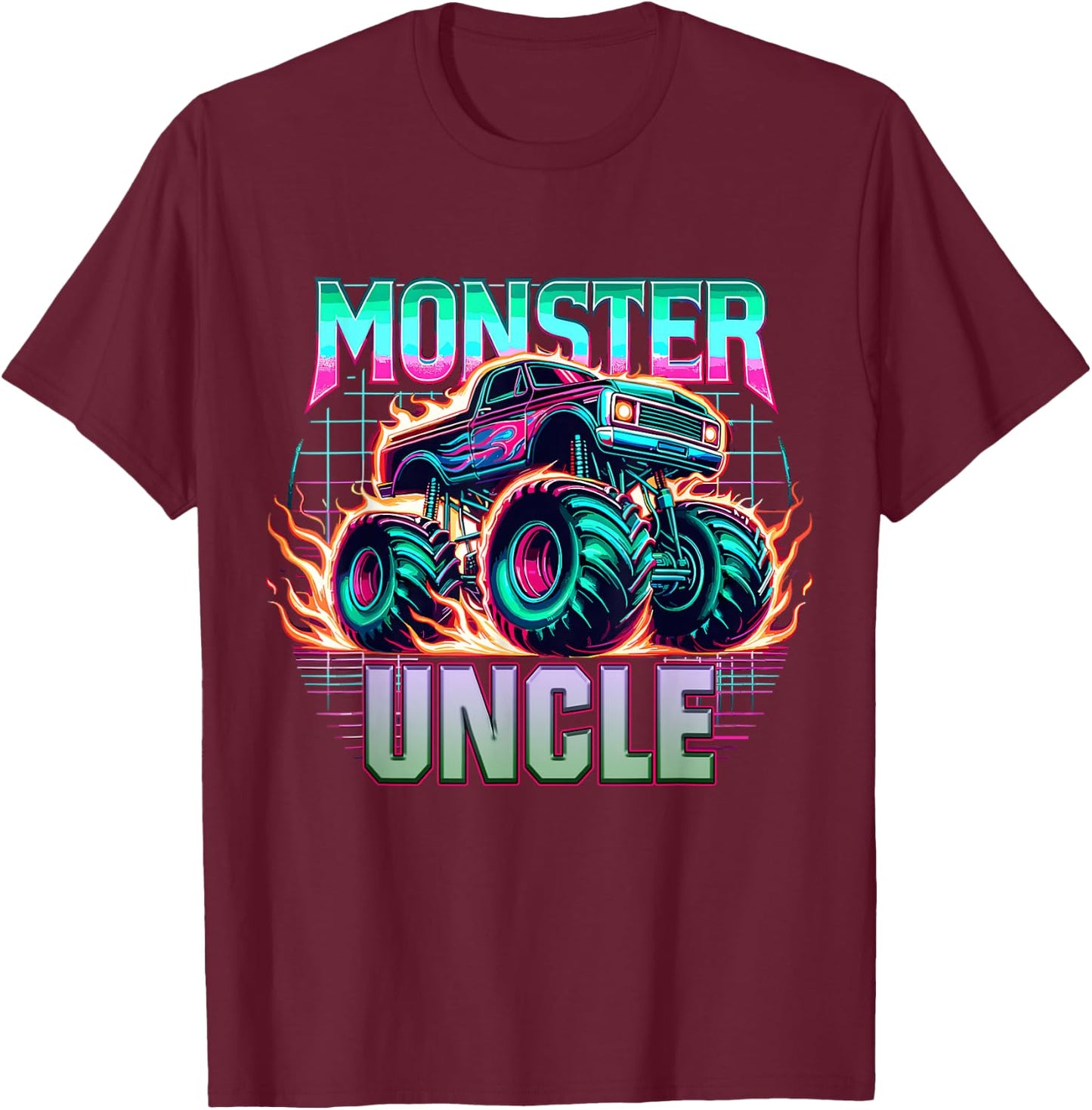 Monster Truck Uncle Monster Truck Are My Jam Truck Lovers T-Shirt - T-Shirt | Maroon
