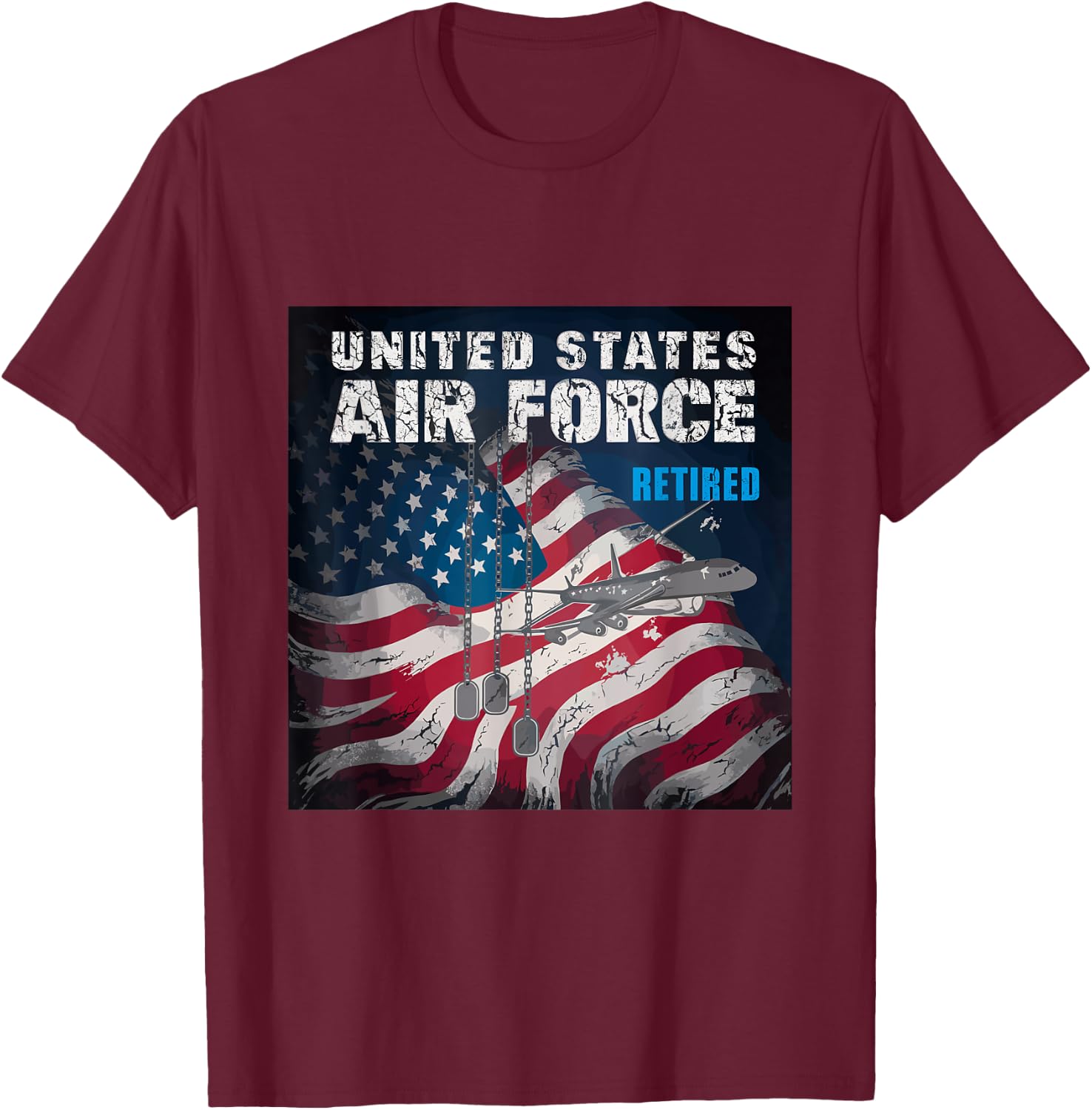 Veteran Of The United States Air Force Retired T-Shirt - T-Shirt | Maroon