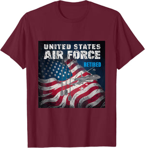 Veteran Of The United States Air Force Retired T-Shirt - T-Shirt | Maroon