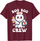 Boo Boo Crew Ghost Nurses Halloween Costume Scrub Top Women T-Shirt - T-Shirt | Maroon