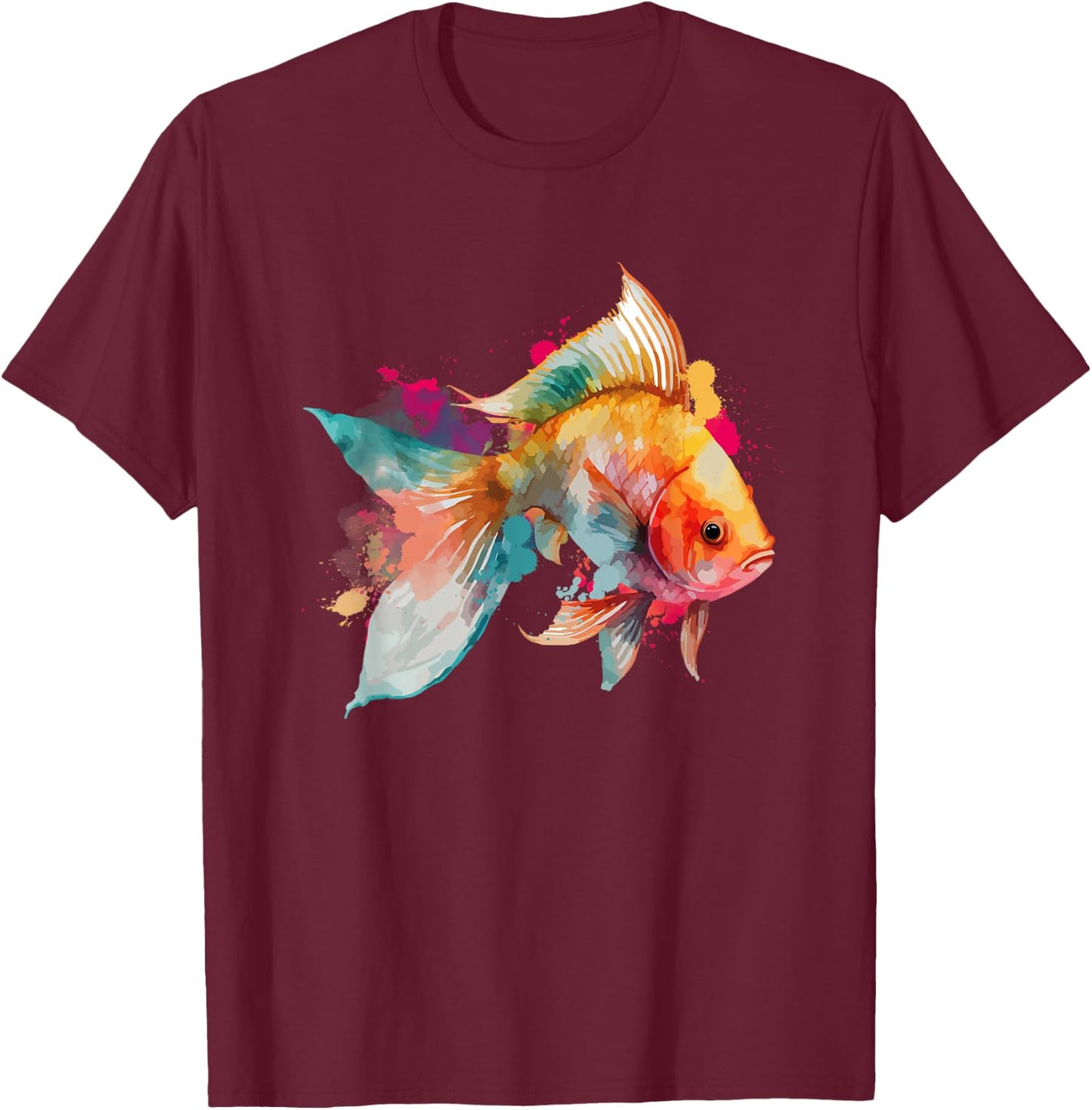 Vibrant Goldfish - Fishkeeper Fishkeeping Fish Tank T-Shirt - T-Shirt | Maroon