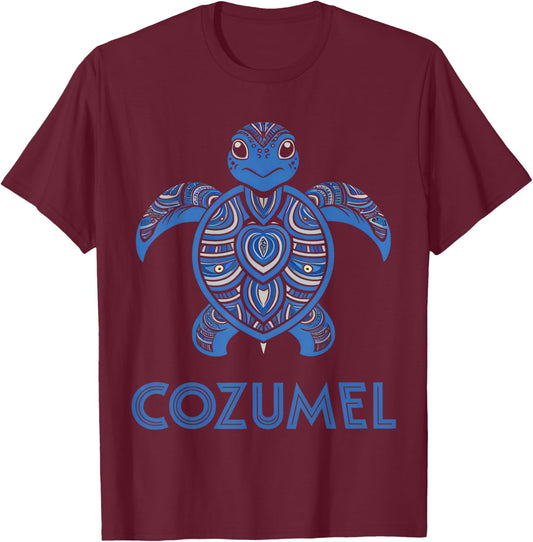 Cozumel, Mexico Sea Turtle T-Shirt - T-Shirt | Maroon