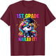 Graduation 1st Grade Unicorn Nailed It Girls Grad Magical T-Shirt - T-Shirt | Maroon