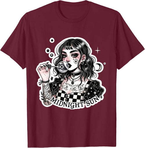Cute Tattooed Goth Girl with Soap Bubbles Grunge Punk Egirl