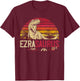 Ezra Saurus Funny Personalized Dinosaur T Rex Name Boys Gift T-Shirt - T-Shirt | Maroon