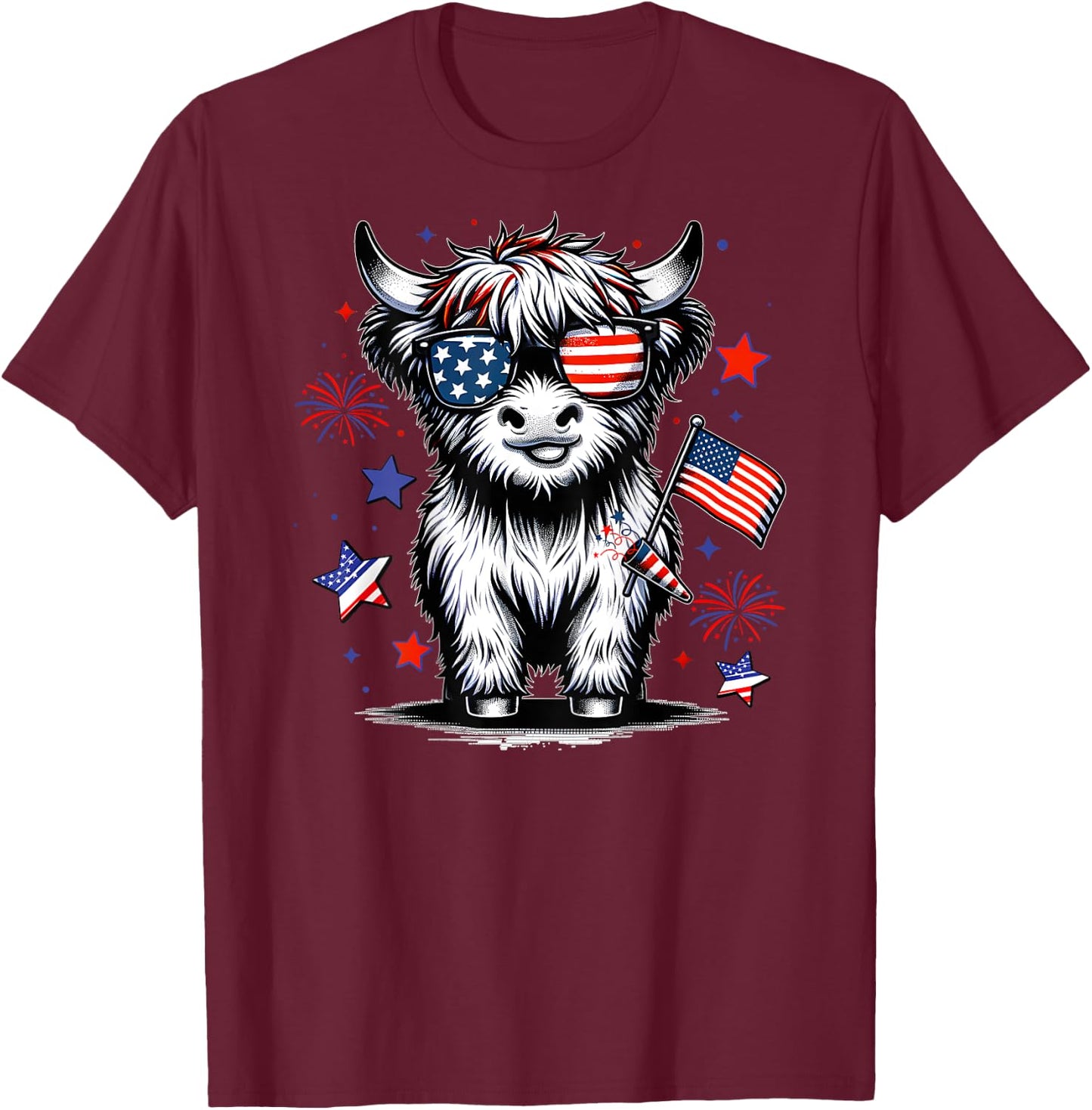 4th July Heifer T-Shirt - T-Shirt | Maroon