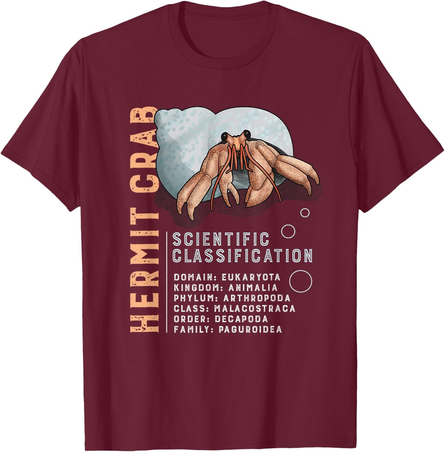 Hermit Crab STEM Science Classification Kids, Women's, Men's T-Shirt - T-Shirt | Maroon